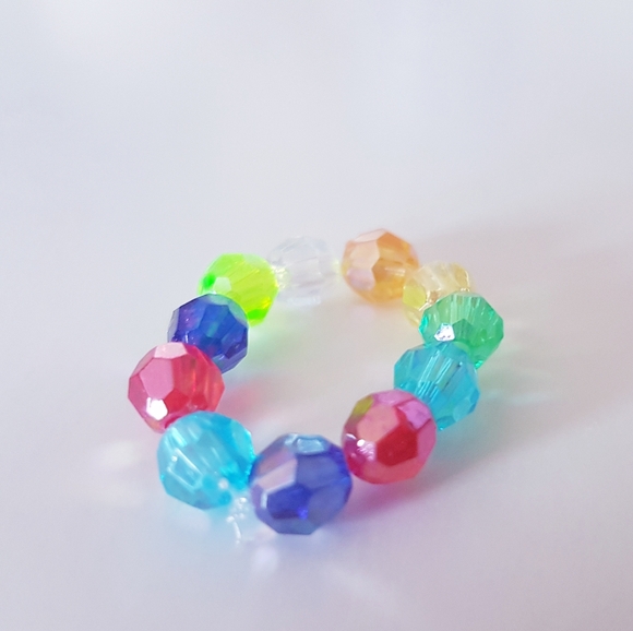 Bejeweled Ring Multi Colored Beads  Handmade Jewelry s8-9 - Picture 9 of 14